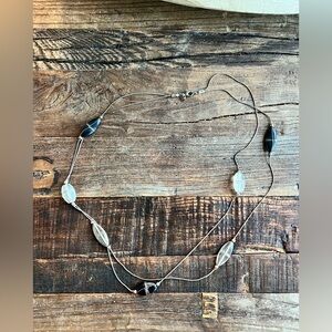Black and clear wire bound necklace